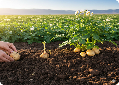 Tractor working in a rice field