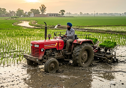 Best Mahindra Tractors & Tools for Rice Farming in Punjab -mobile