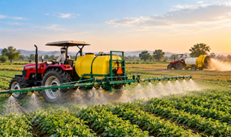 Tractor implements for crop protection